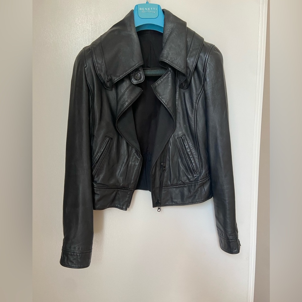 Black leather jacket